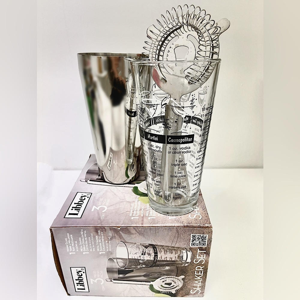 Libbey 3-Pc Cocktail Shaker Bar Set